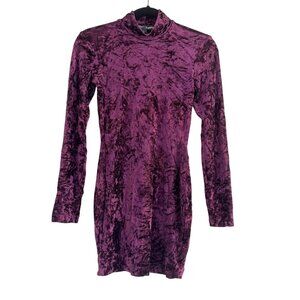 Vintage Betsey Johnson Burgundy Velvet Y2K 90s Stretchy Mini Dress Size L
